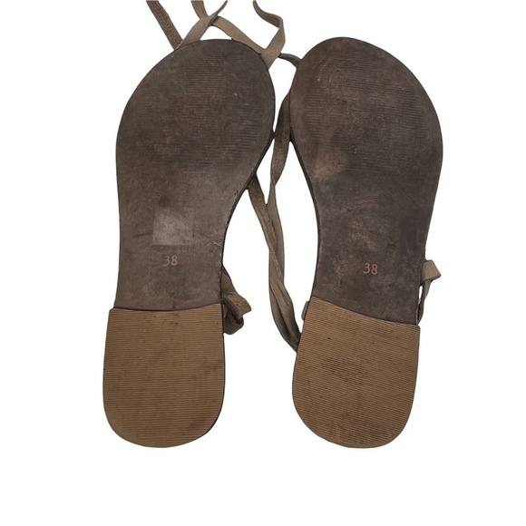 Free People Brown Dalia Leather Lace Up Gladiator Sandals Size 38 Women's - Picture 9 of 9